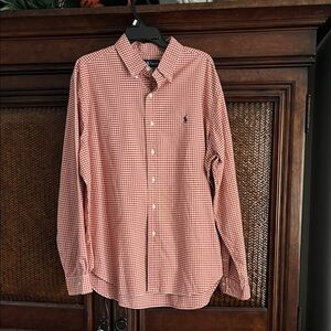 Ralph Lauren Men's Red Checkered Button-Down Shirt